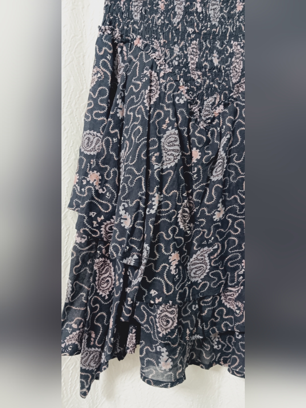 Isabel Marant Etoile Anka Dress Smocked Shirred Tiered Paisley Print Size EU 34 - Picture 6 of 12